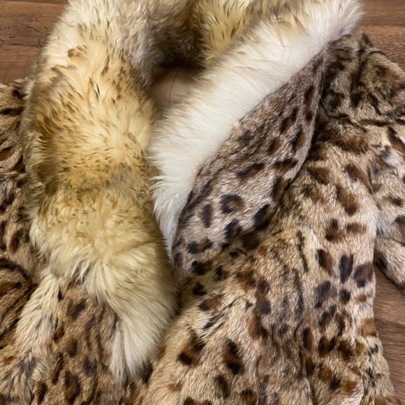 Vintage Leopard Print Faux Fur Coat - Picture 3 of 5
